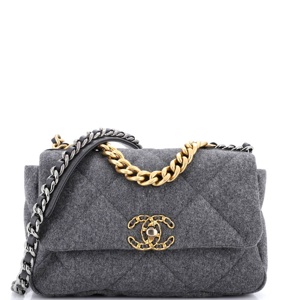 Chanel Medium 19 Flap Bag Quilted Wool